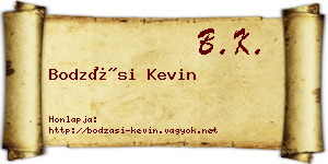 Bodzási Kevin névjegykártya