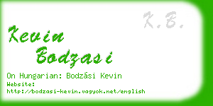 kevin bodzasi business card
